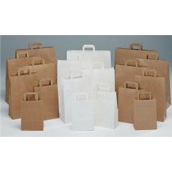 Bolsas de papel 32+17x45 kraft havana, celulosa y verjurado