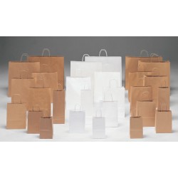 Bolsas de papel 18+8x24  kraft /blanco
